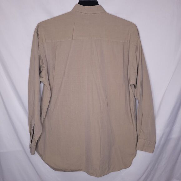 Coach Dress Shirt Mens Large Tan 80s Two Ply Cotton - Picture 6 of 12